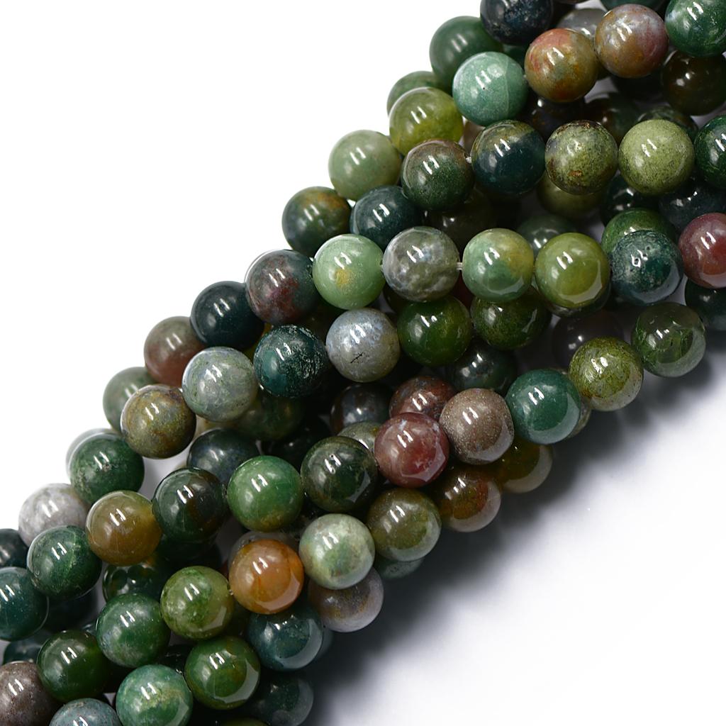 Natural Fancy Blood Indian Agate Round Gemstone Loose Beads 15 inch/10mm