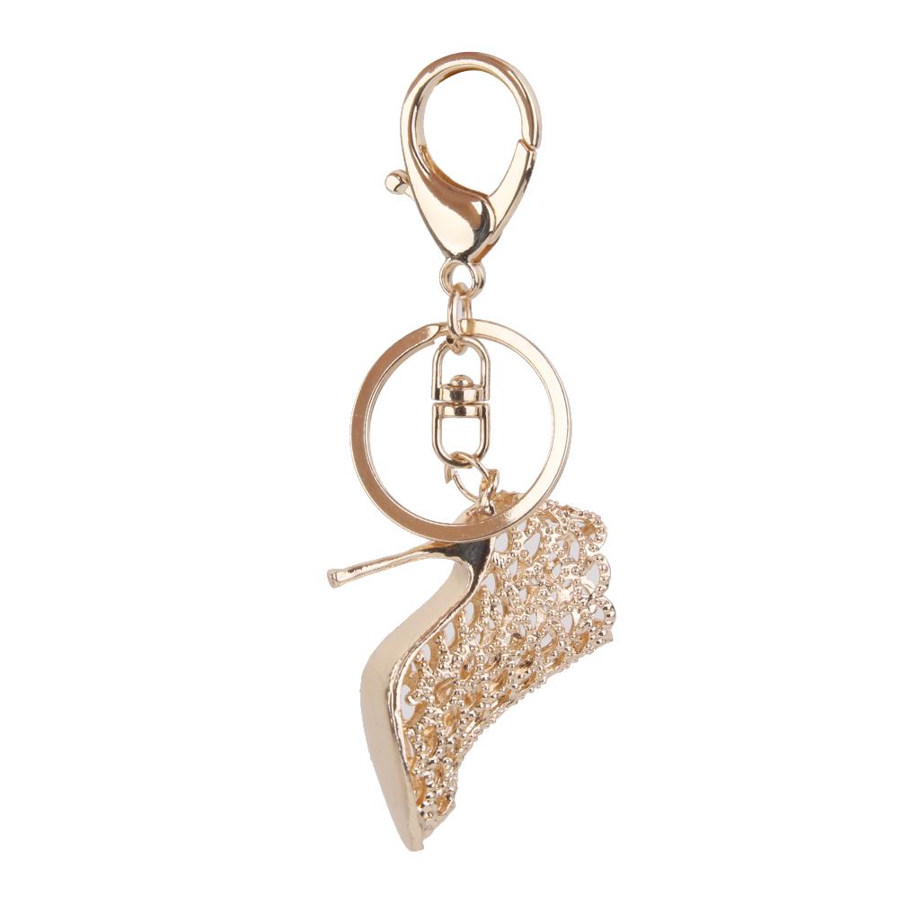 Gold High Heel Shoe Charm Keyring Keychain