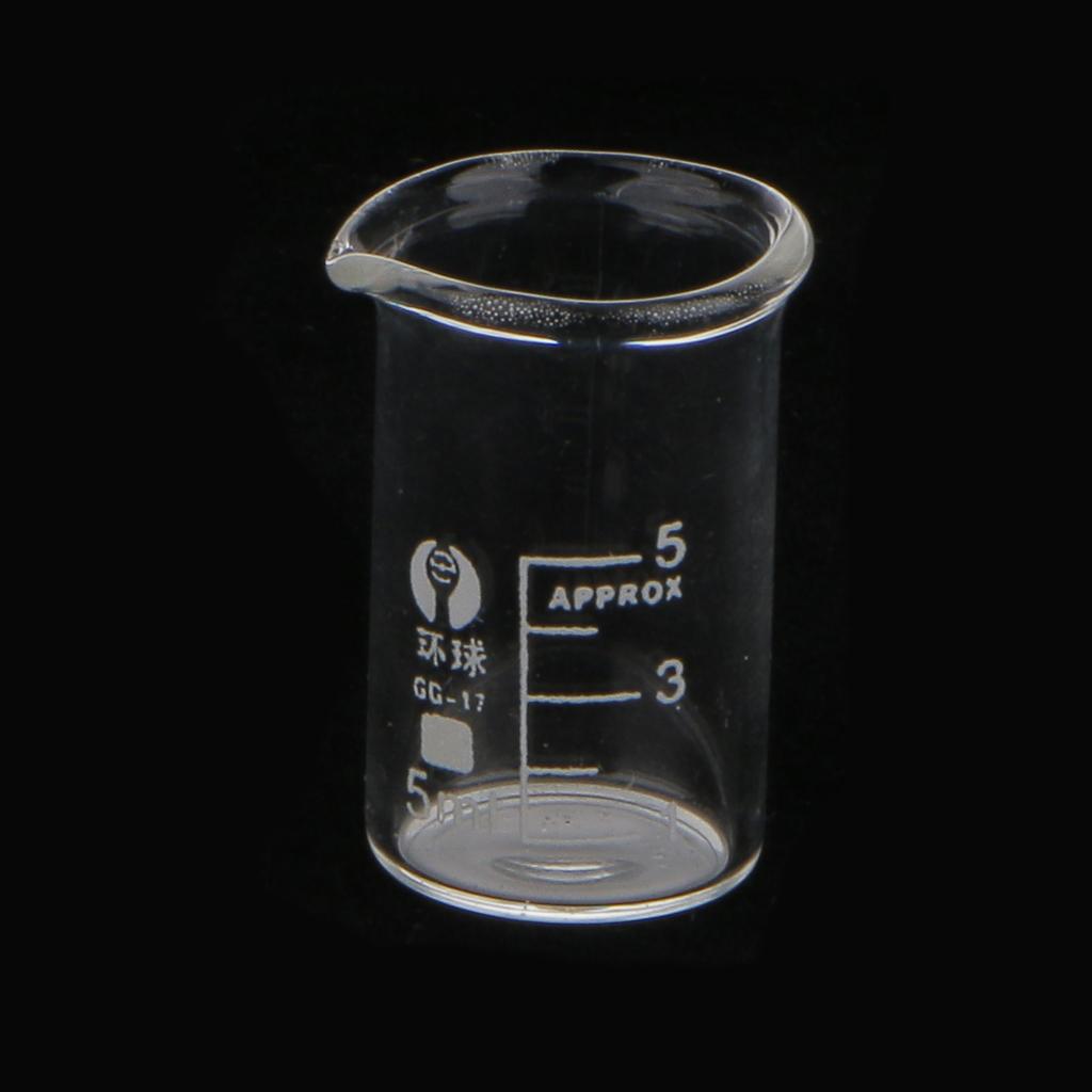 Low Form Glass Measuring Graduated Beaker Chemistry Lab glassware 5ML