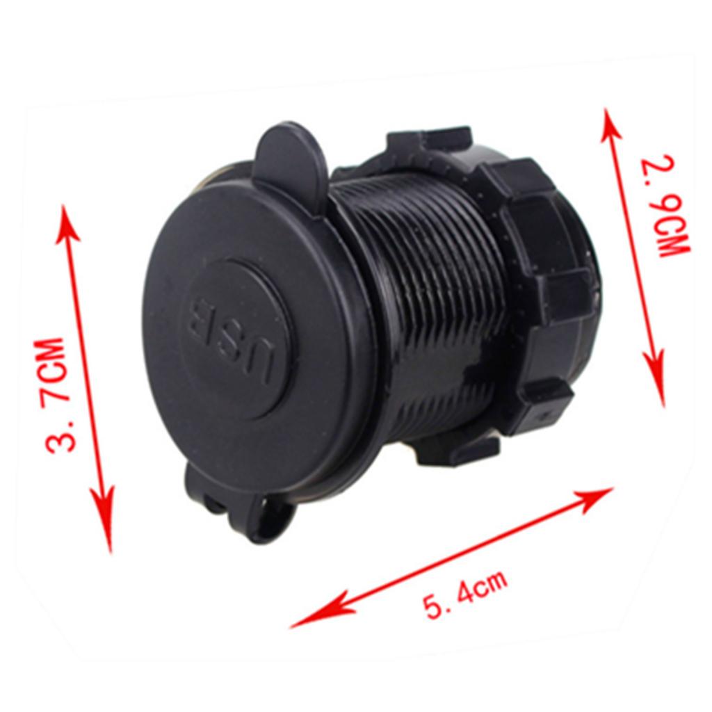 Boat Cigarette Lighter Female Charger Socket Double USB +Voltmeter Red