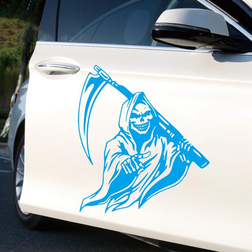 Ghost  Skull Head  Car PVC Sticker for Auto Cars Trucks Blue