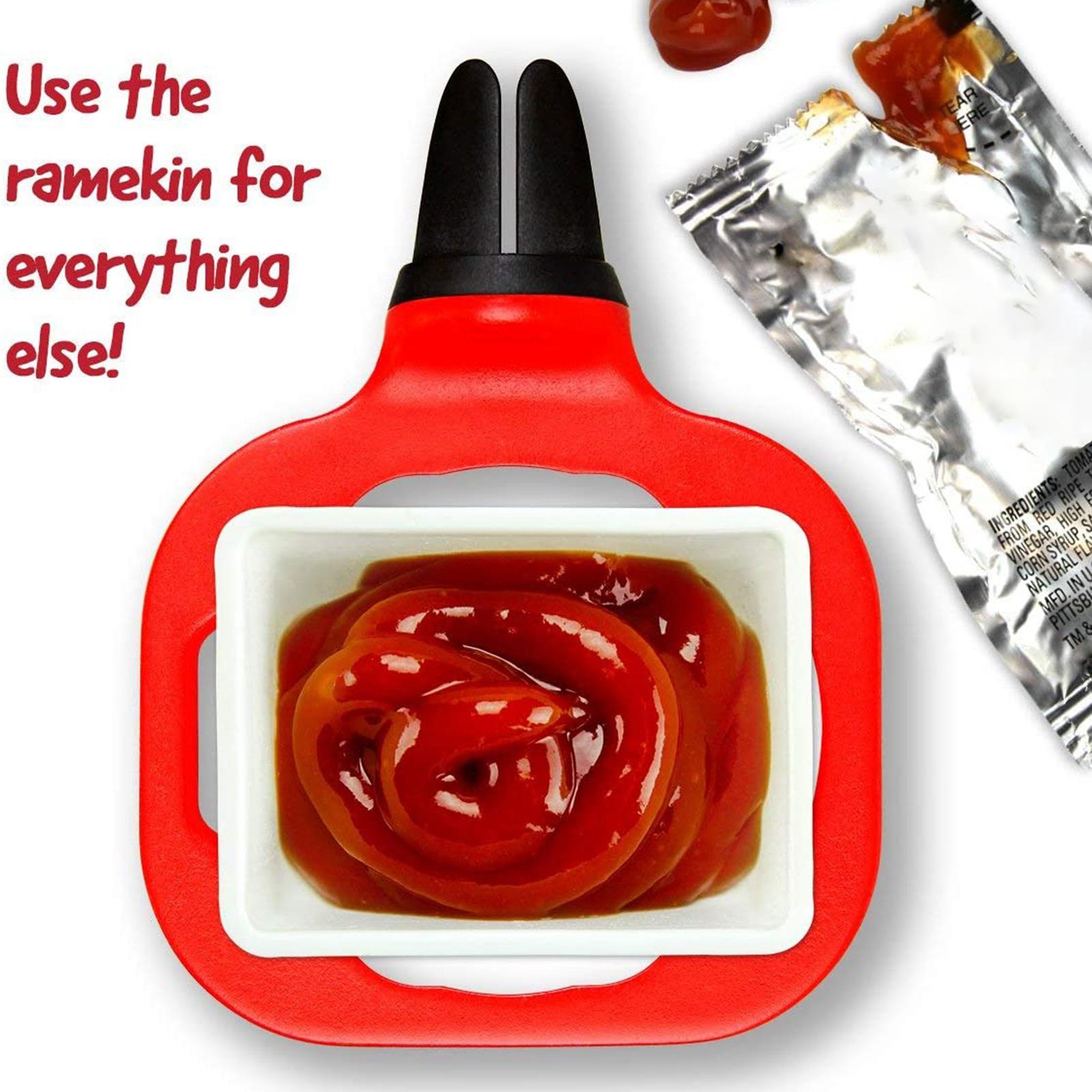 2Pieces Universal Removable Sauce Holder Ketchup Tray for Fast Bumpy Driving Red