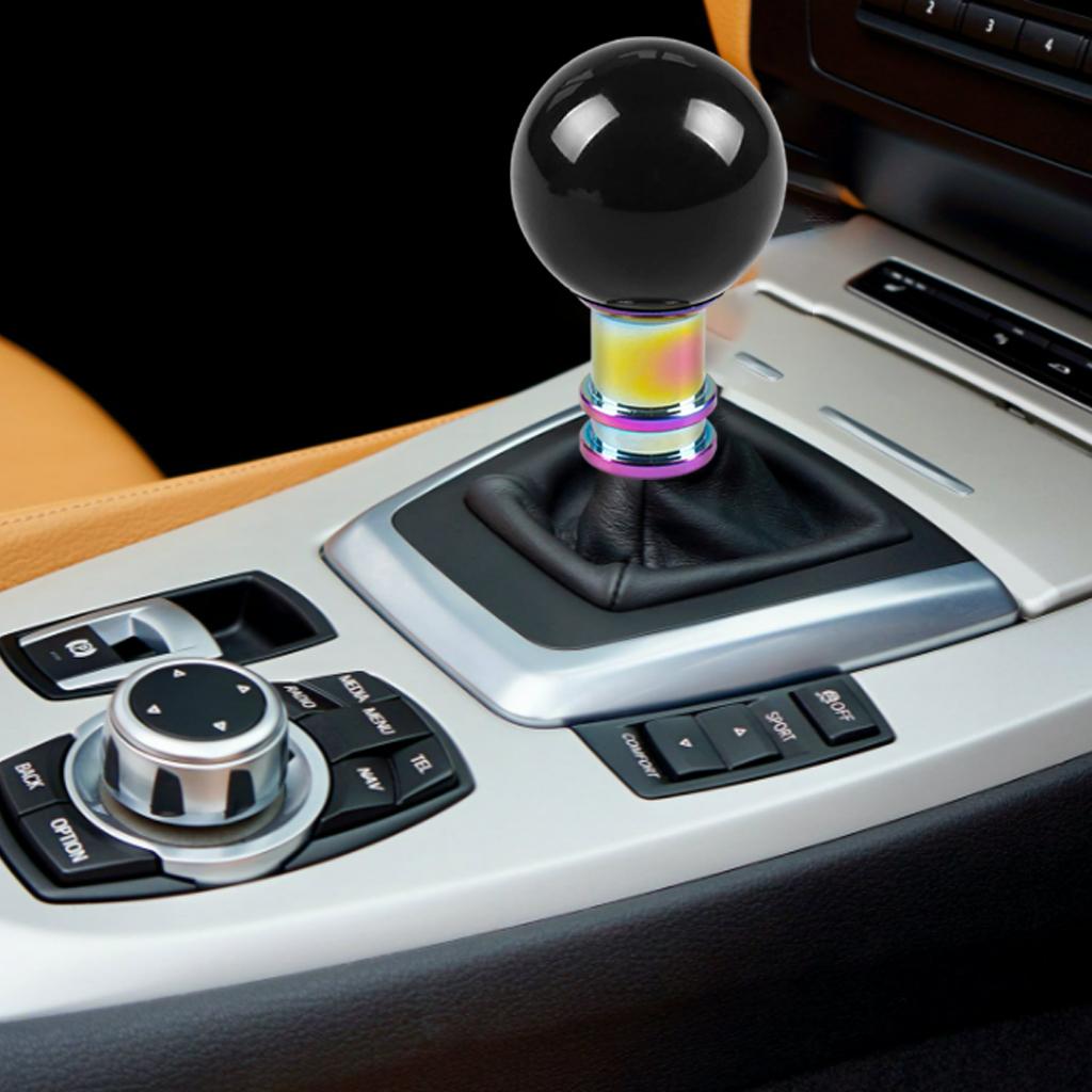 Shift Gear Knob Round Ball Shape Crystal Transparent for Automotive Black