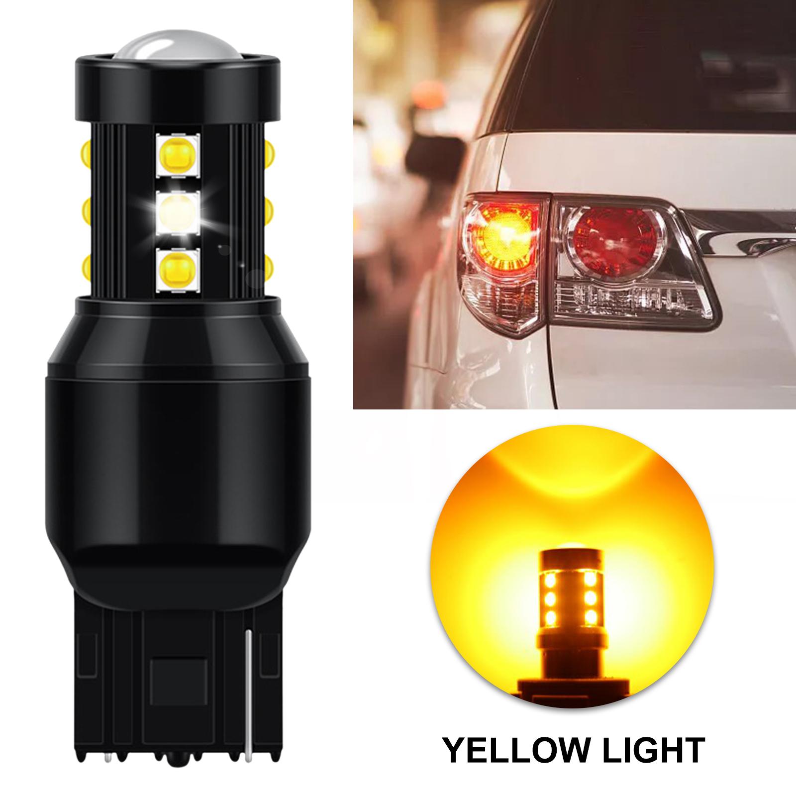 Auto LED Bulb Reverse Light Super Bright Side Marker car Yellow T20 7440