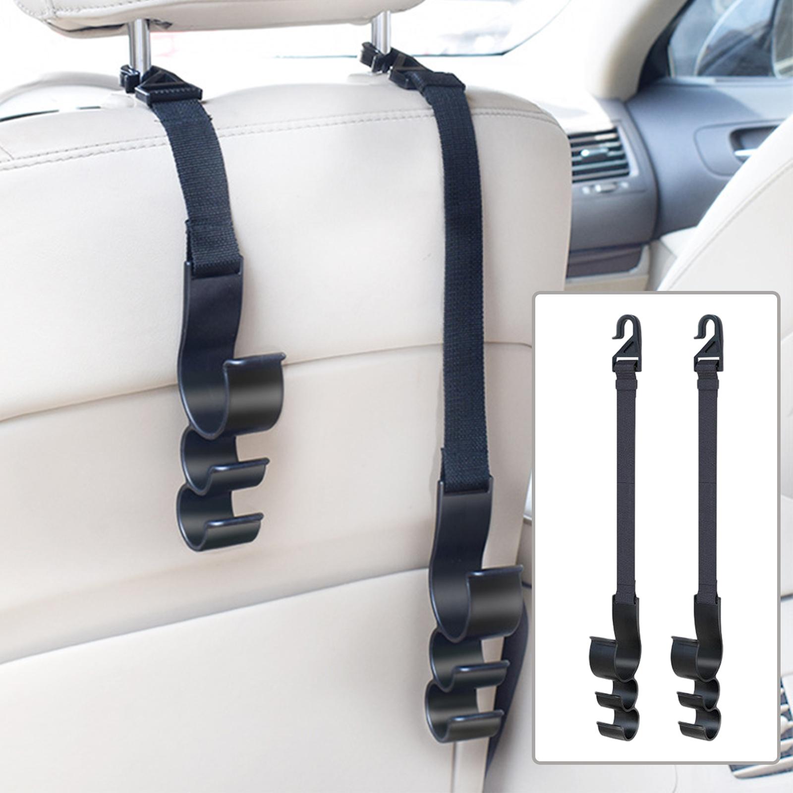 Car Headrest Hooks Backseat Hanger Multipurpose Fits for Purse Jackets Adjustable