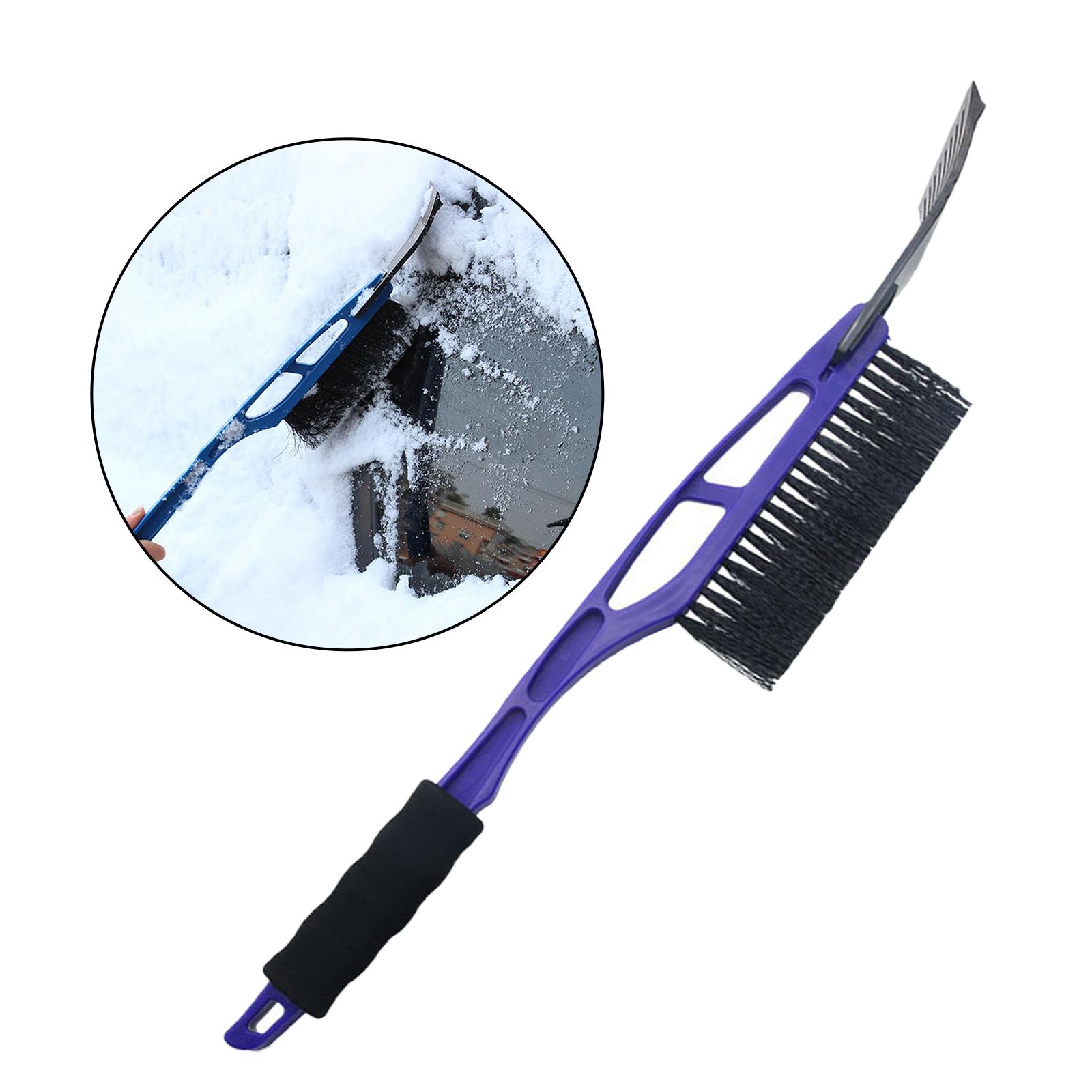 Multipurpose Ice Scraper & Snow Brush for Car Windshield Garden Sturdy Blue  