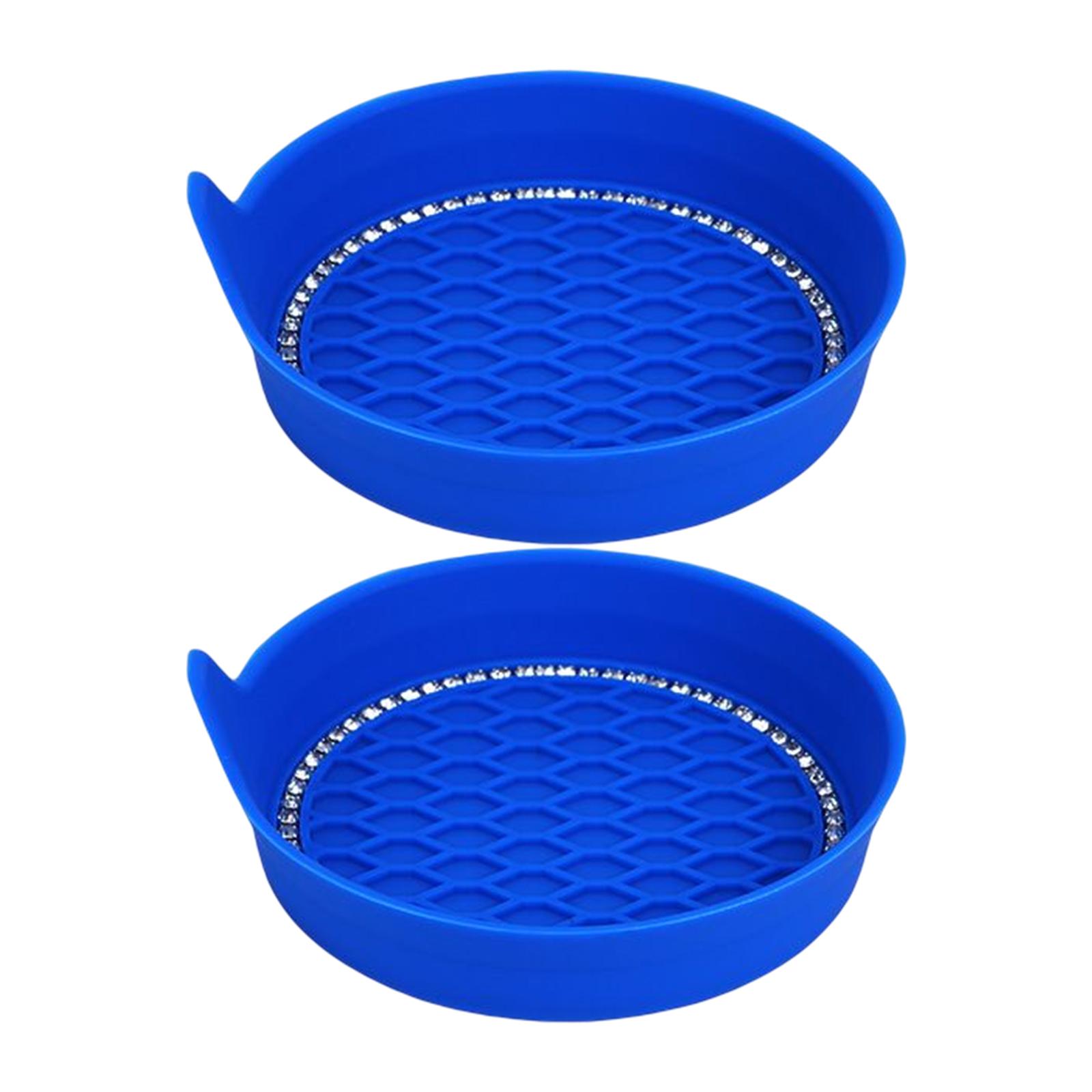 Auto Cup Insert Coaster round Vehicle Cup Mats for Party Office RV Blue