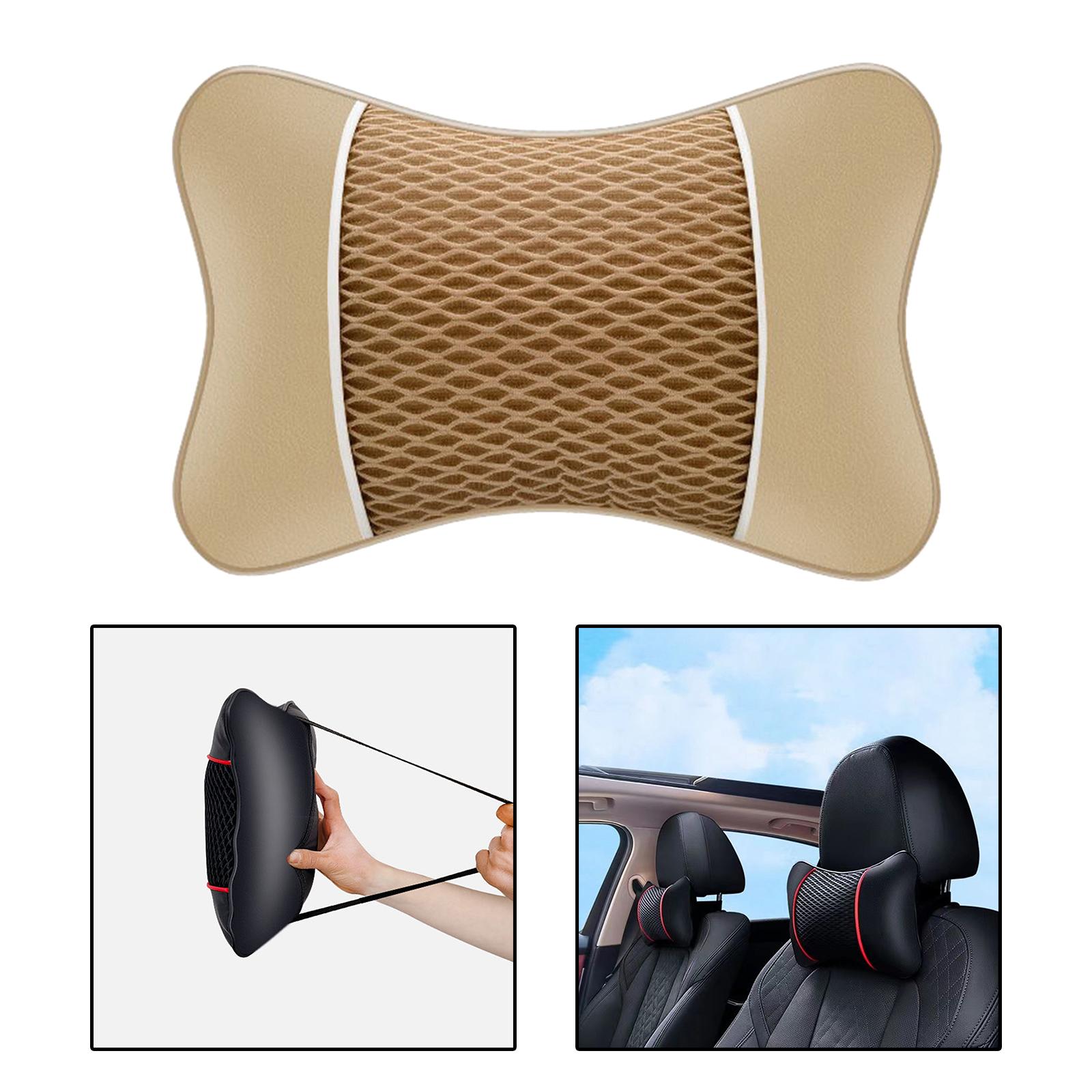 Car Headrest Pillow Ergonomic Car Neck Pillow for Trucks Suvs Cars Beige