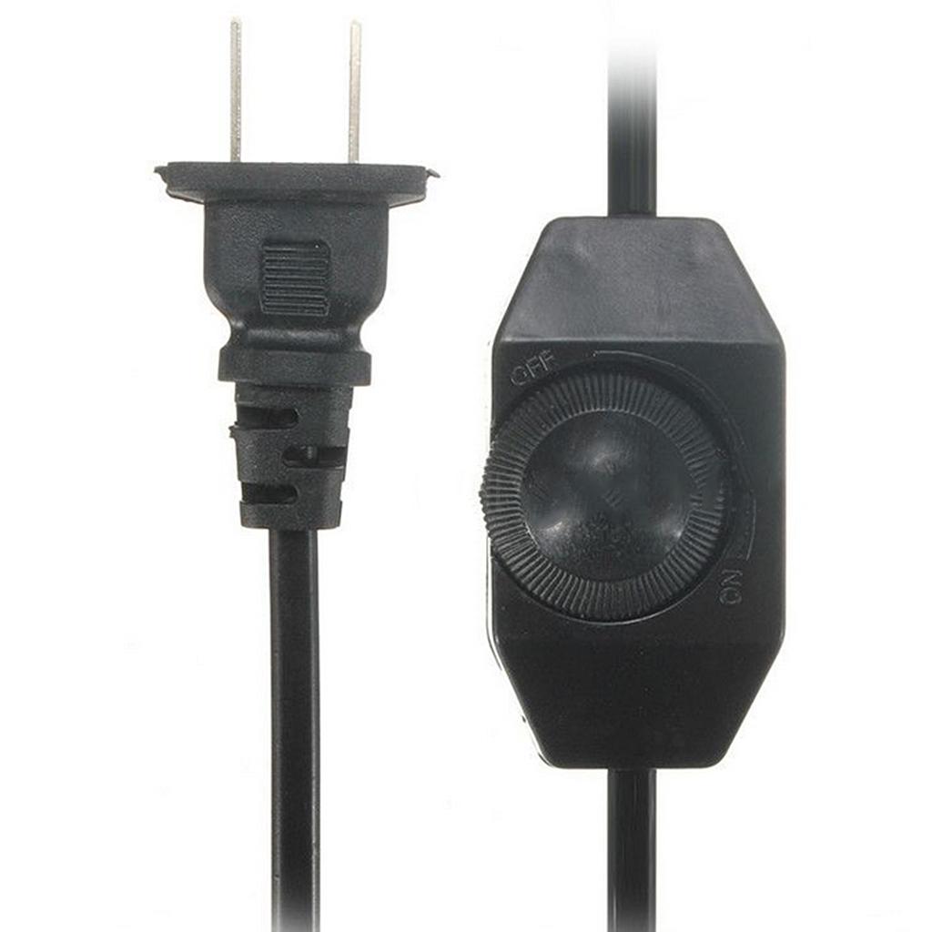 US  Plug No Polarity Switch Dimming Cable Light Modulator Lamp Dimmer Black