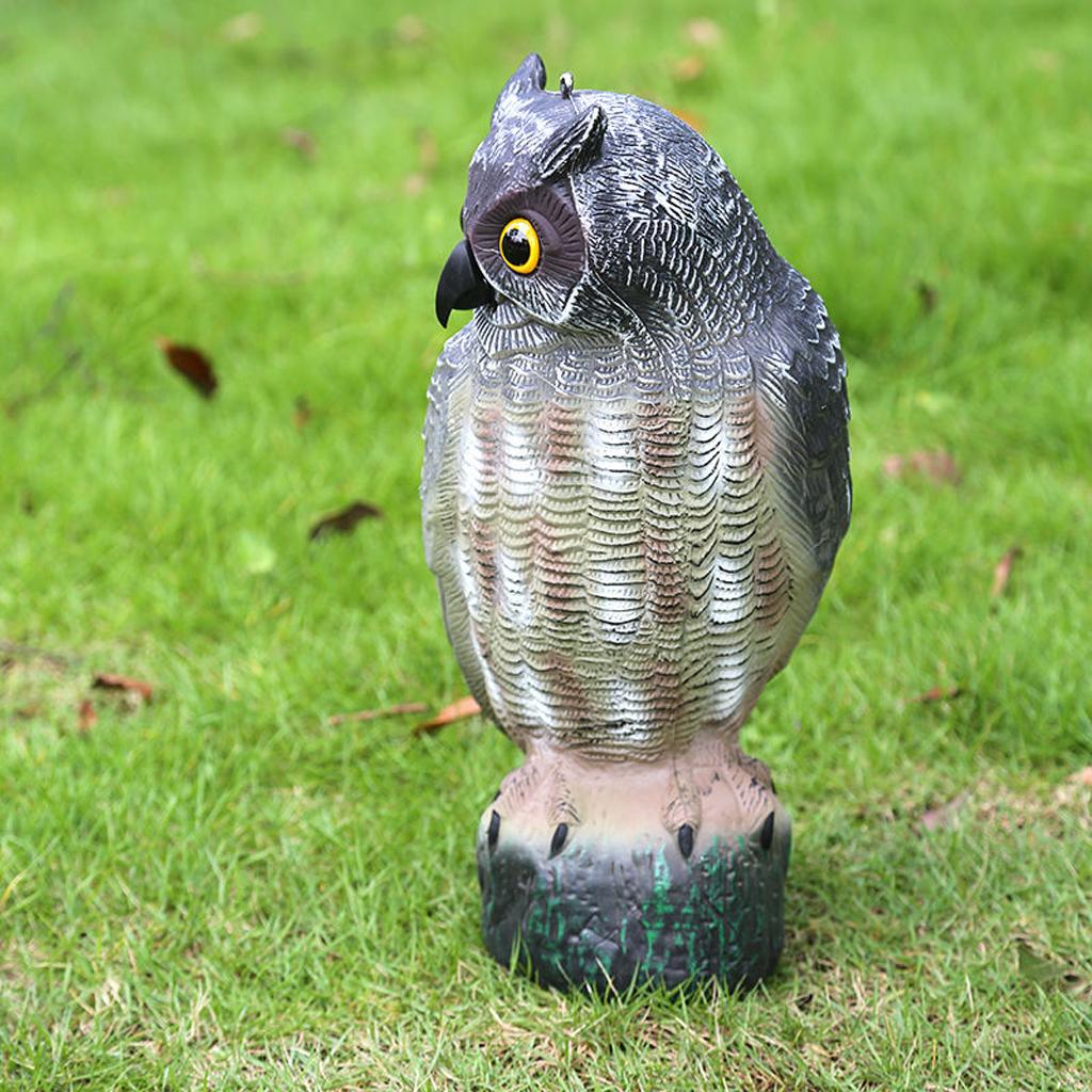 2x Owl Decoy Garden Bird Rodent Repellent Deter Scarer Ornamental Scarecrow