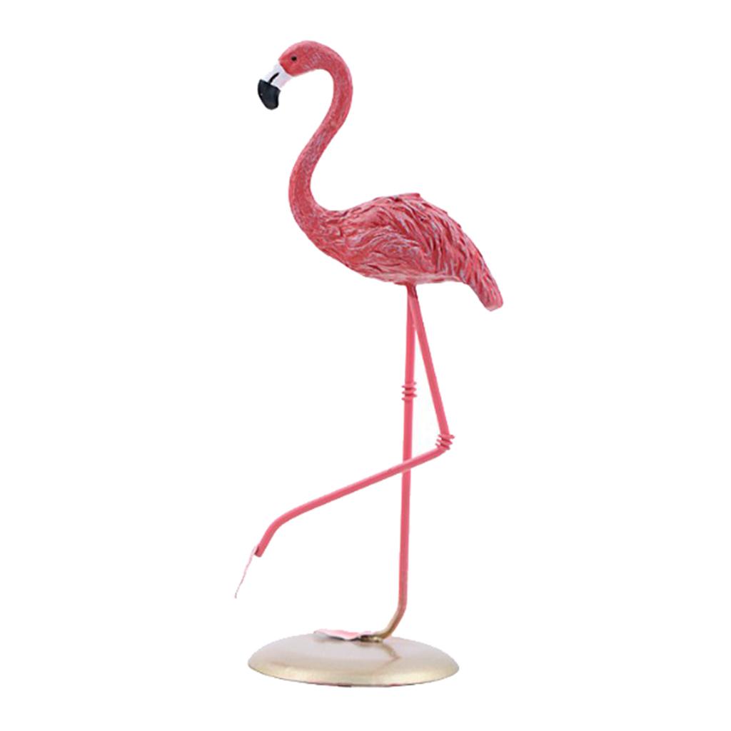Resin Flamingo Figurine Glass Base