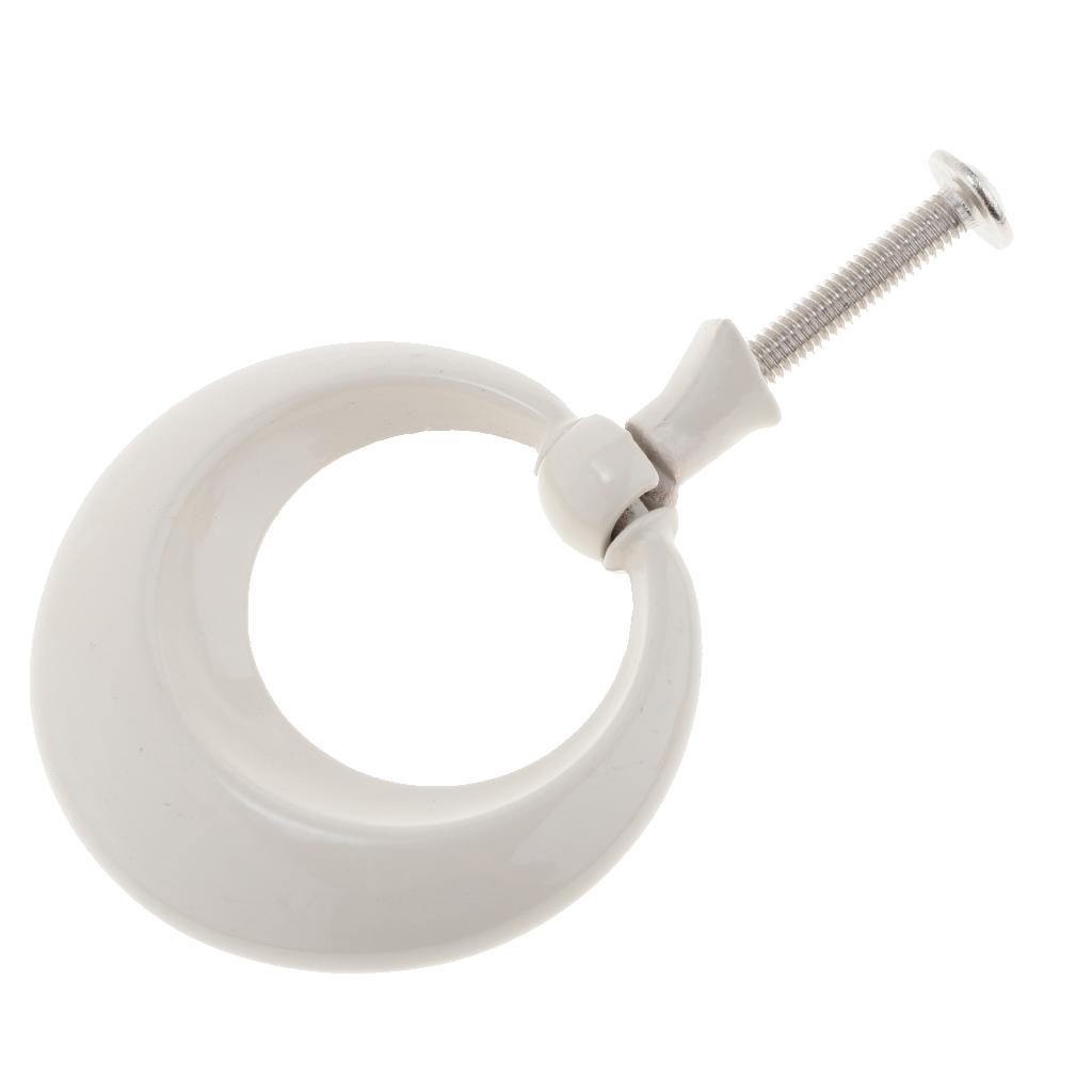 Single Hole Zinc Alloy Knob Pull Handle for Cabinet Wardrobe White