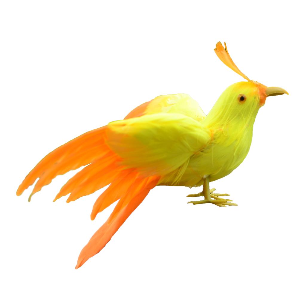 Realistic Birds Crows for Garden Weding Home Decoration  Yellow