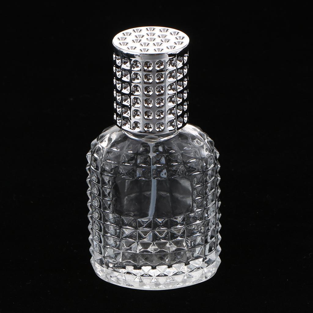 Pineapple Portable Glass Container Perfume Bottles With Spray Silver 30ml