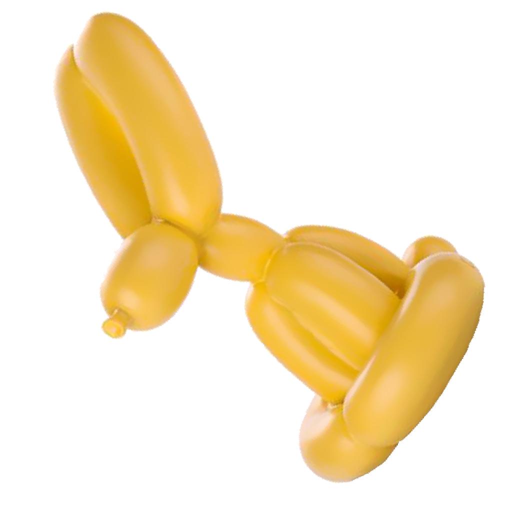 Balloon Rabbit Sculpture Resin Crafts Mini Balloon Rabbit Figurine Yellow-S