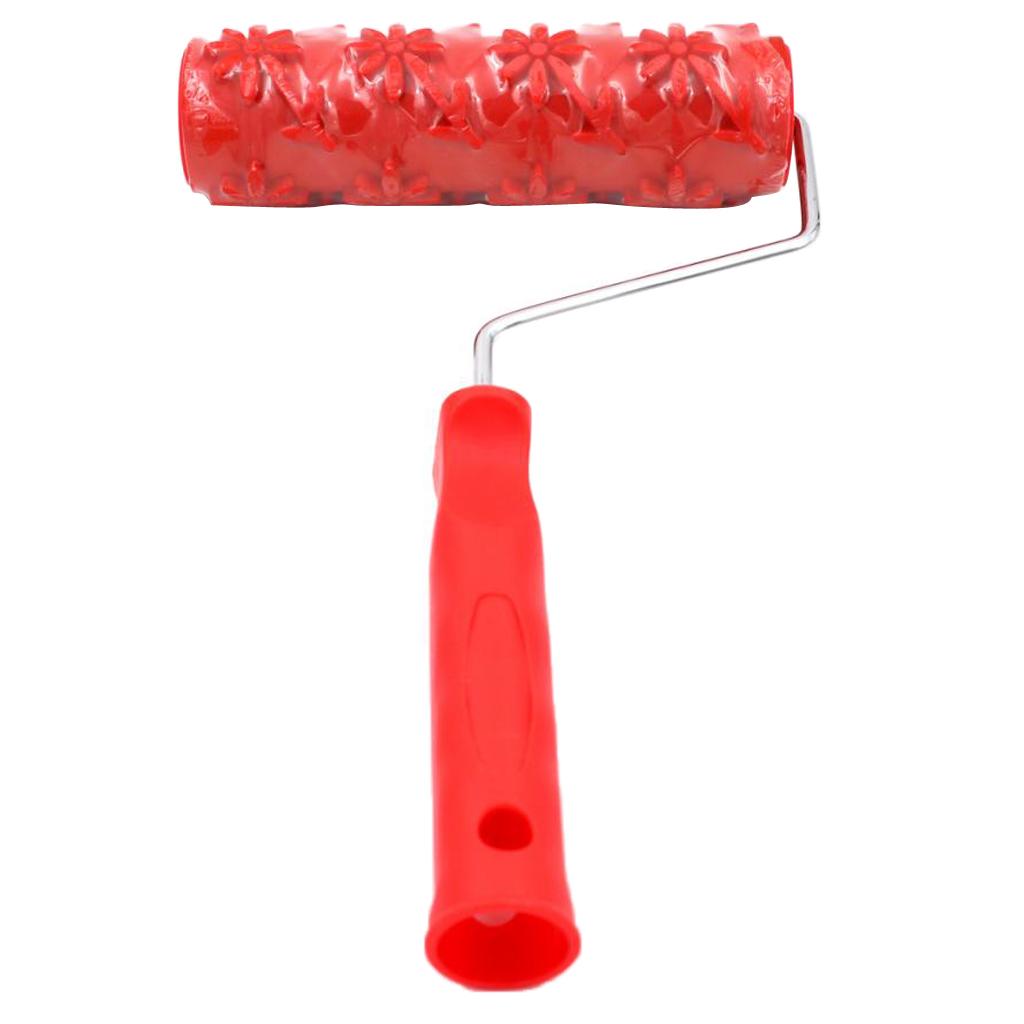 7-Inch Assorted Embossed Pattern Painting Roller with Plastic Handle  Small Flower