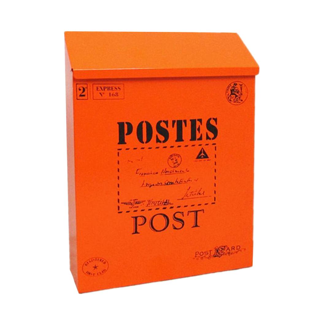 Creative Iron Mail/Letter/Post/Newspaper Holder Box Orange Red_Big Letters