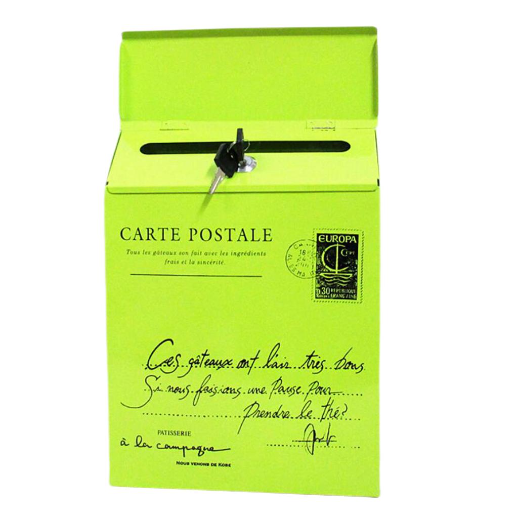 Creative Iron Mail/Letter/Post/Newspaper Holder Box Green_Small Letters