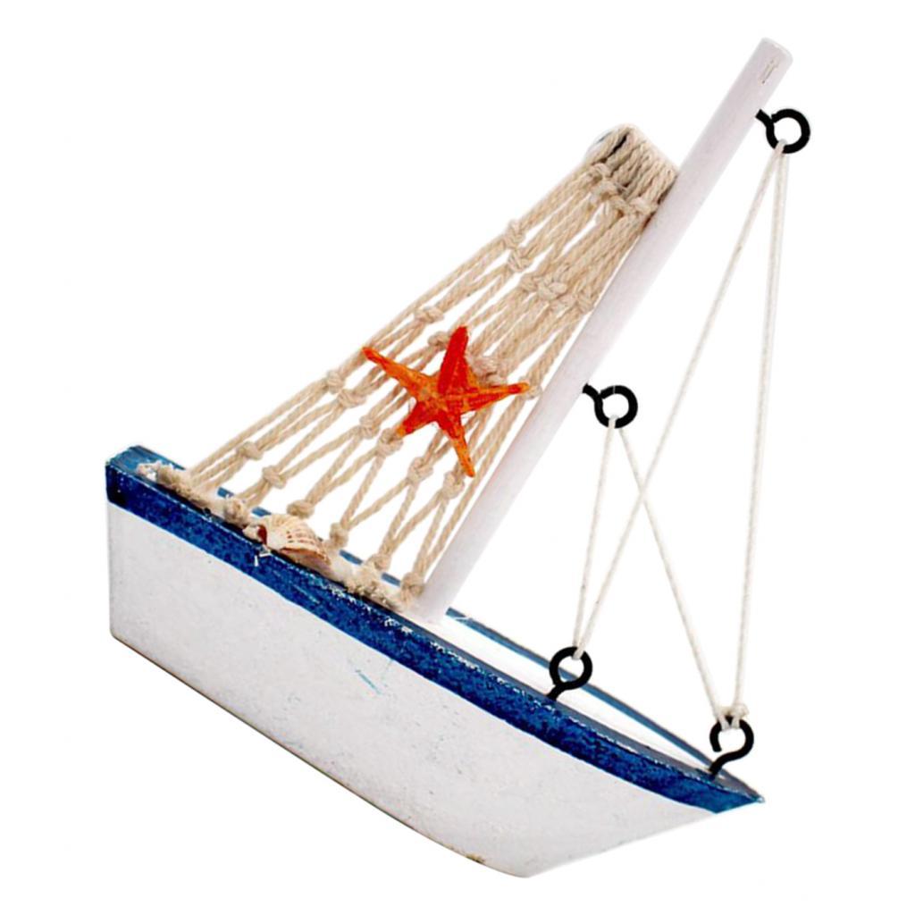 Wooden Sailing Boat Sailing Boat Model Nautical Wooden Sailboat Fishnet