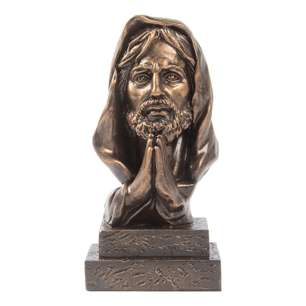 European Style Handmade Crafts Jesus Bust Sculpture with Base Stand Type B
