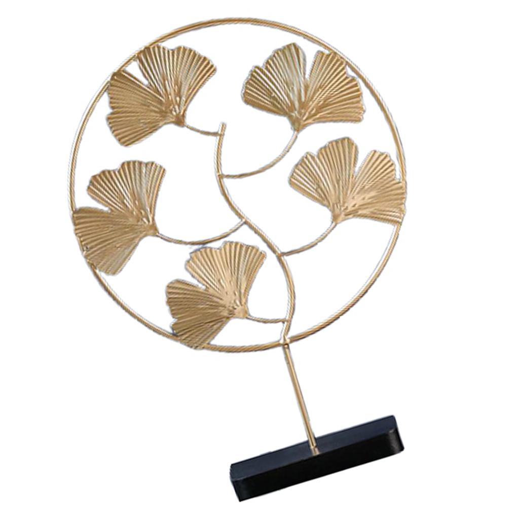 Nordic Style Luxury Gold Metal Ornament Leaves Pattern  Ginkgo-L