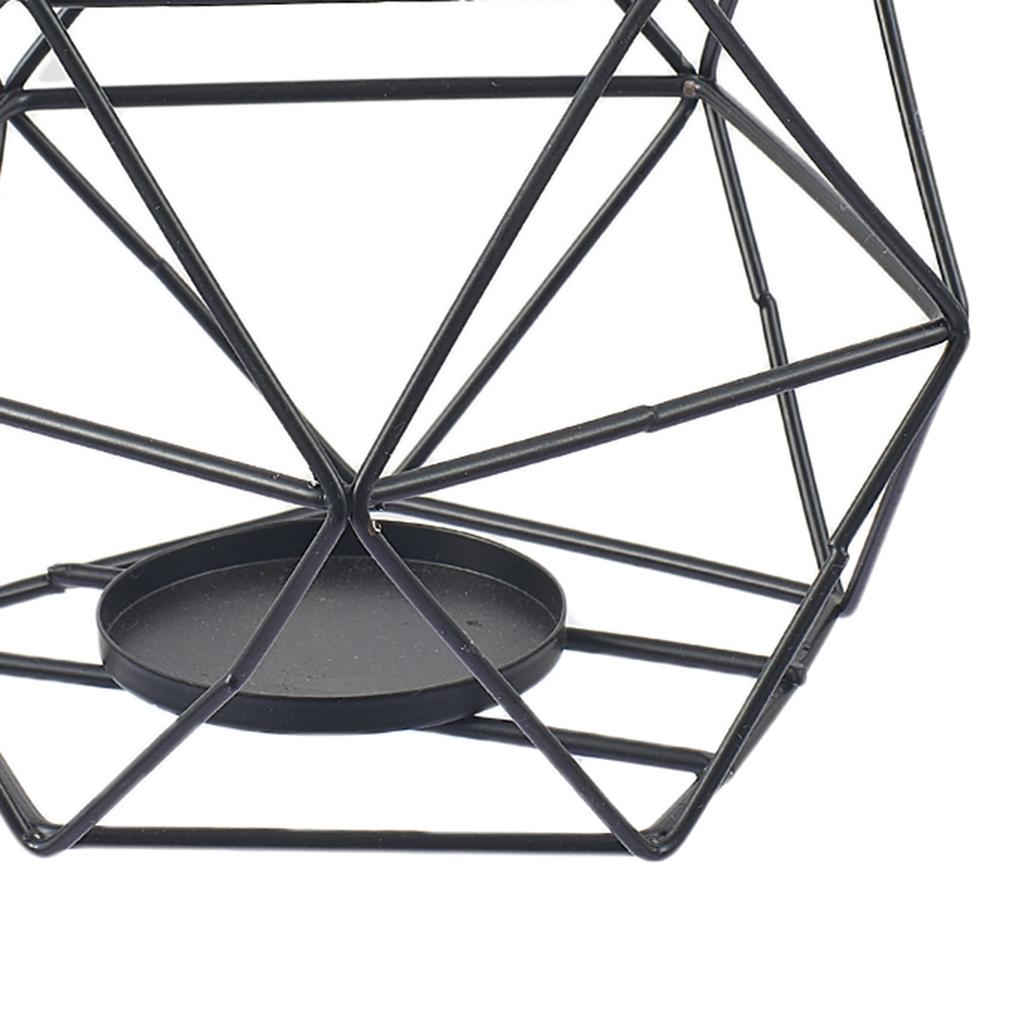 3D Geometric Wedding  Candlestick Candle Tea Light Holder Black