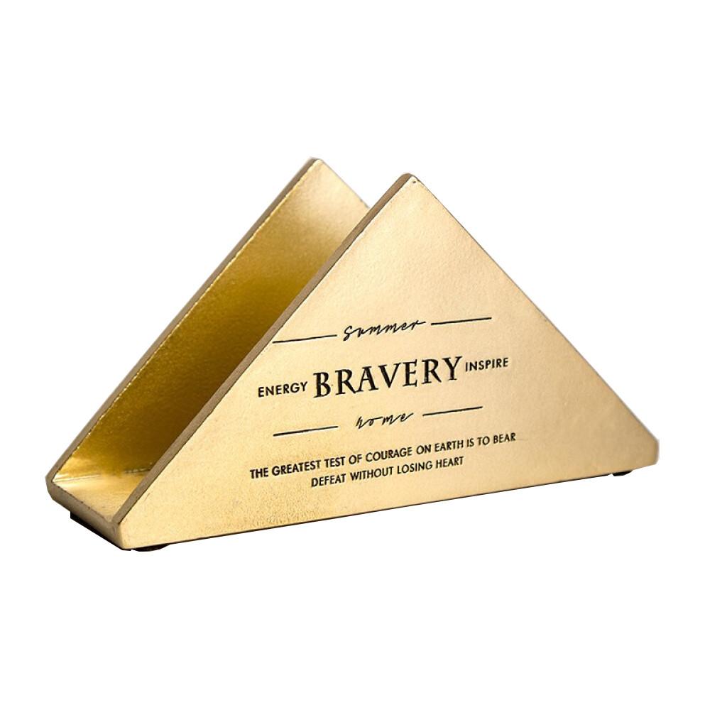 Vertical Triangle Tissue Holder Desktop Multifunctional Napkin Decor Golden