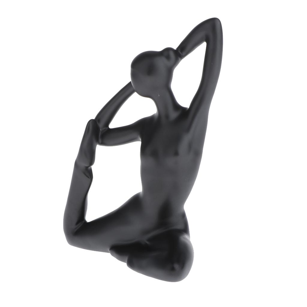 3x Home Yoga Girl Ornaments Ceramic Craft Ornament Creative Home Furnishing 