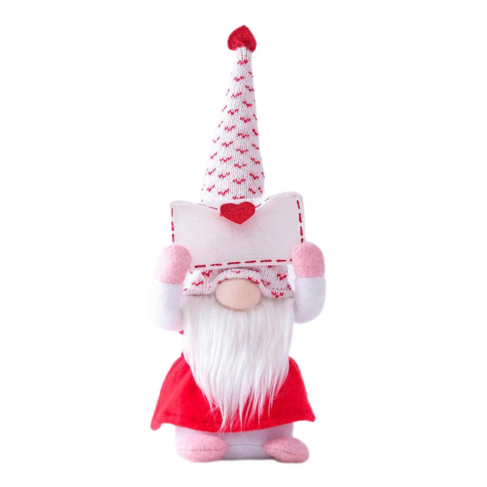 Valentines Day Swedish Santa Gnome Plush Toy 10x8x34cm Female