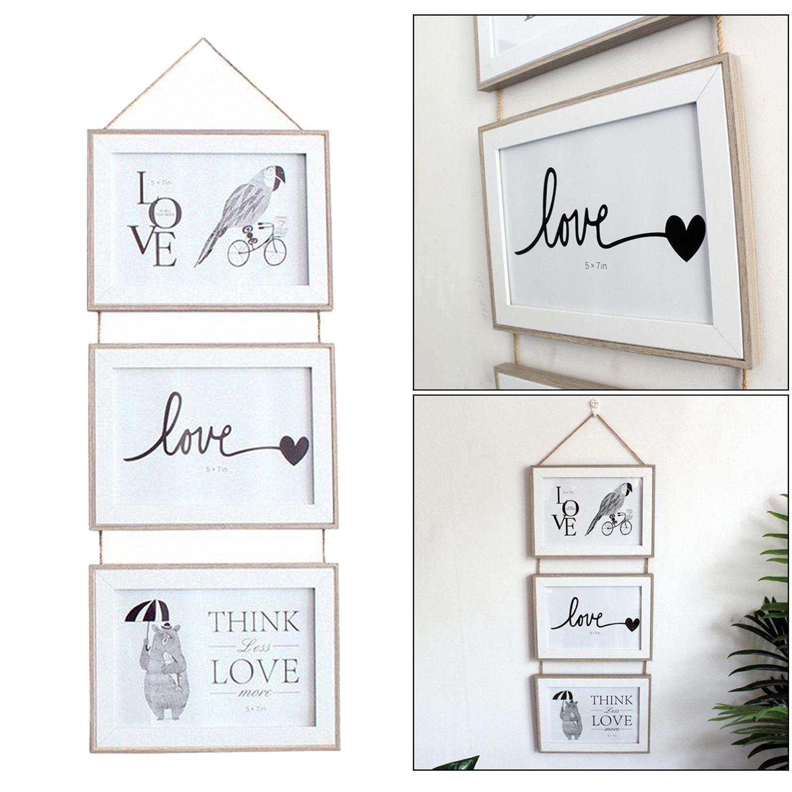 3x 4x6 inch / 5x7 inch Picture Frames for Wall Hanging 6 inch  light gray