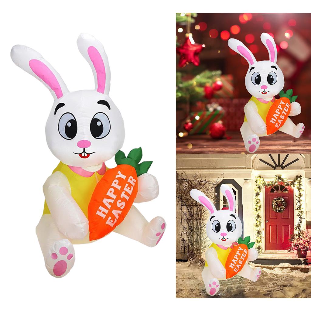 5ft Large Inflatable Easter Bunny Luminous Cute Rabbit Build-in LEDs Yard