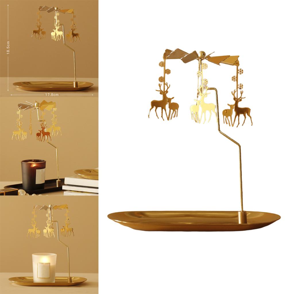 Candle Holder -Rotating Spinning Tea Light Holder Stand Elk