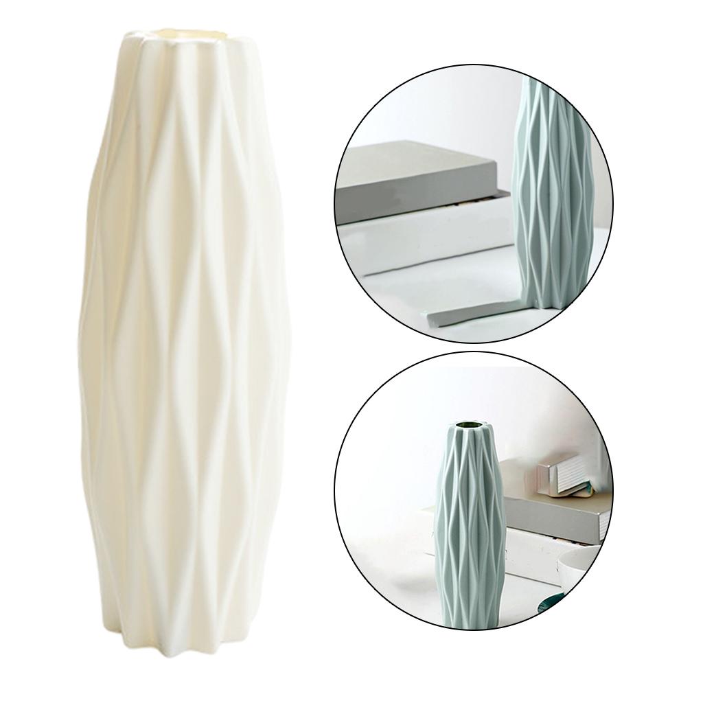 Minimalism Plastic Dry Flower Vase Photo Prop Home Living Room Desktop White