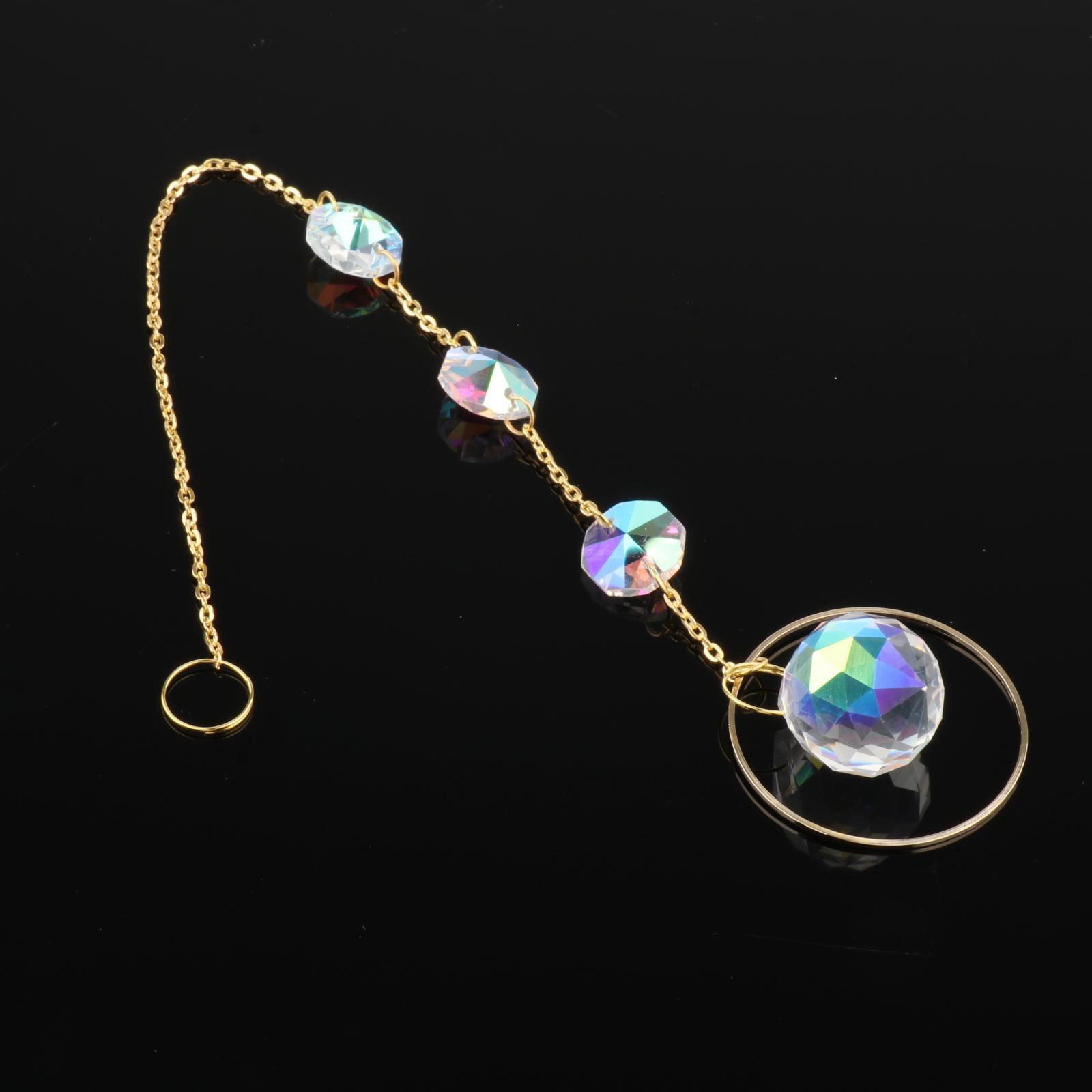 Crystals Sun Catcher Hanging Suncatchers Beads Chain Pendant for Wedding C