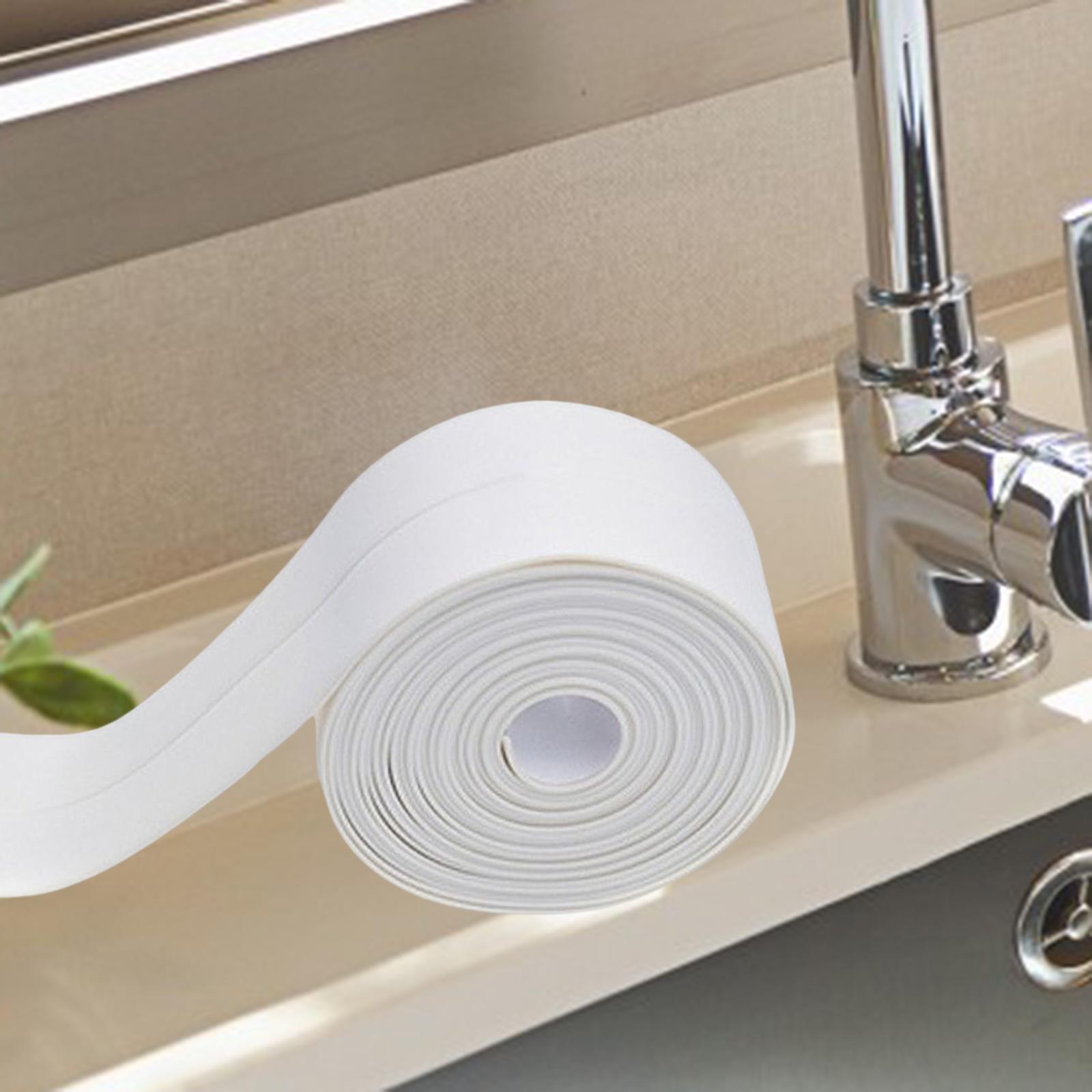 PVC Wall Sealing Strip Tape Waterproof Self Adhesive Caulk Kitchen Bathroom White