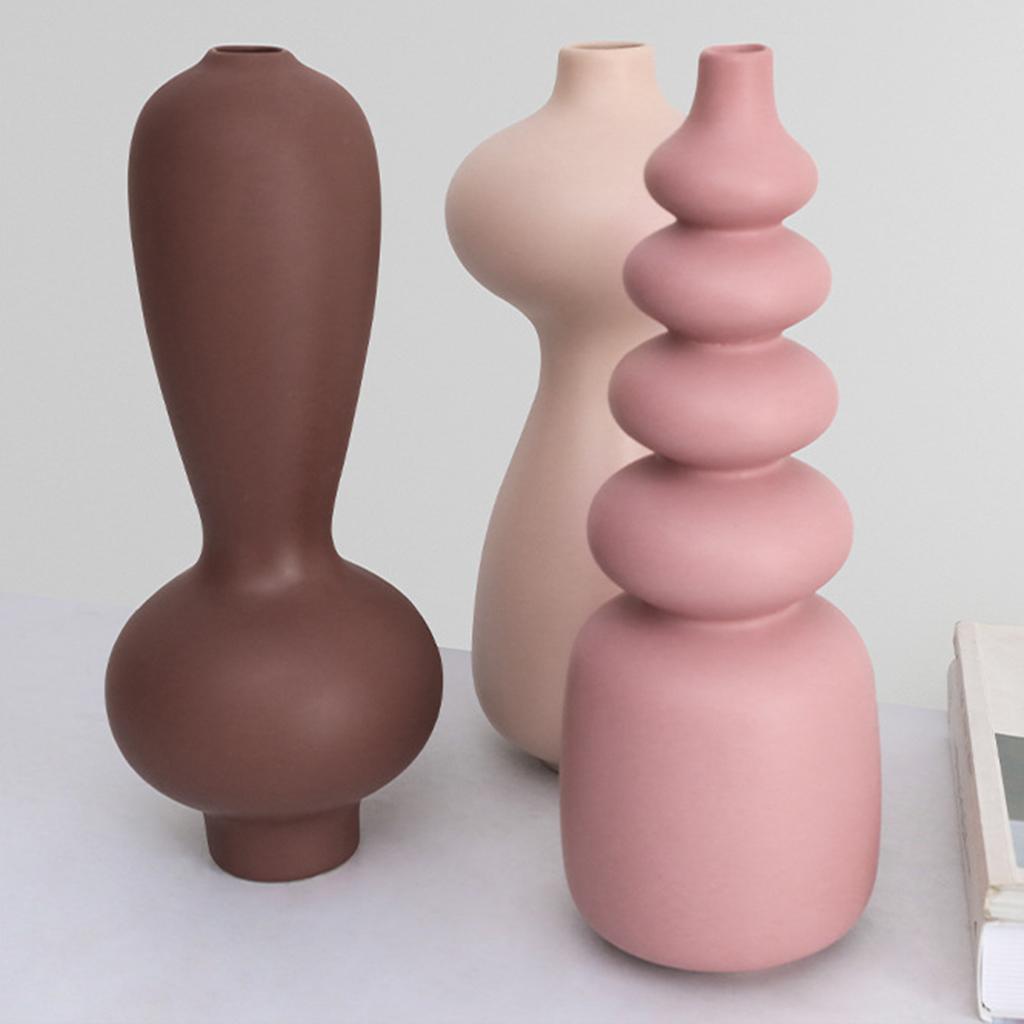 Ceramic Flower Vase Bud Vase Tabletop Centerpiece Porcelain Vase Purple Pink