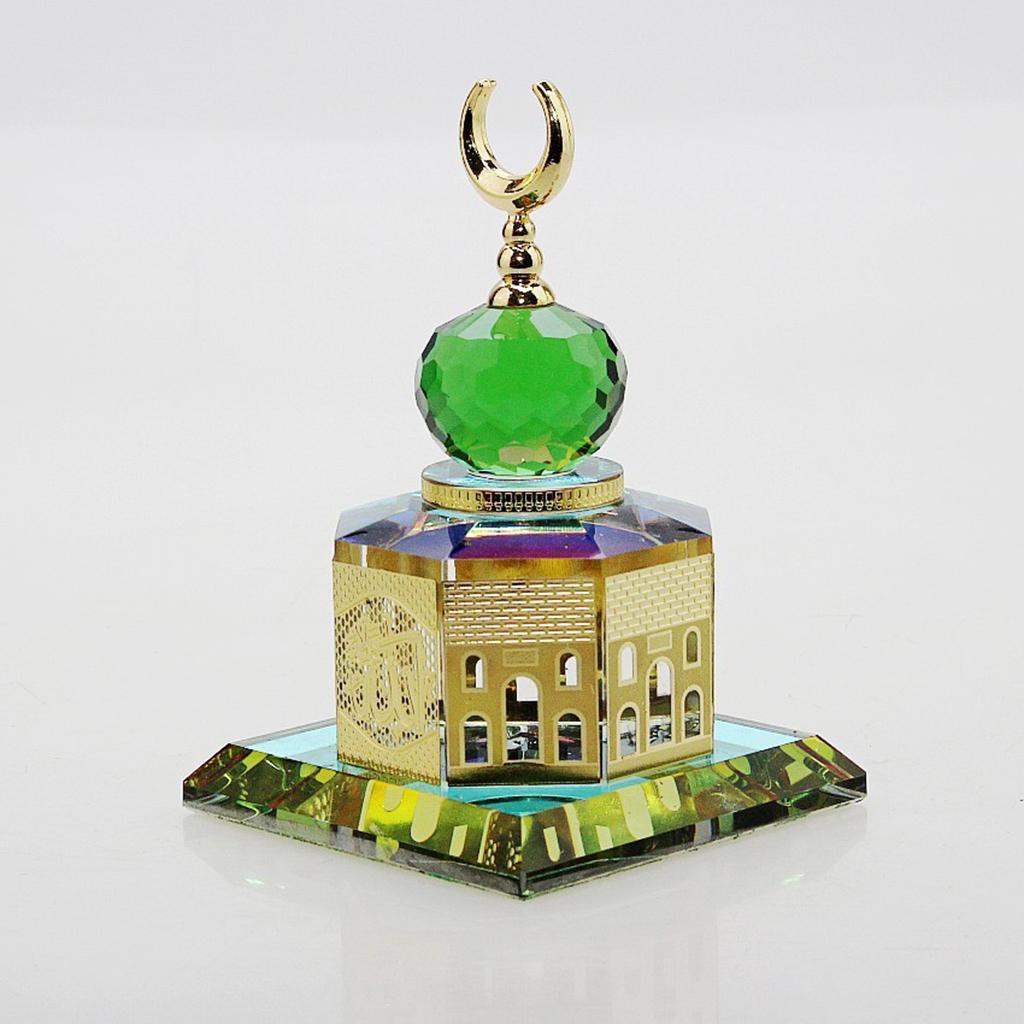 Muslim Crystal Mosque Architecture Miniature Islamic Building for Eid Decors