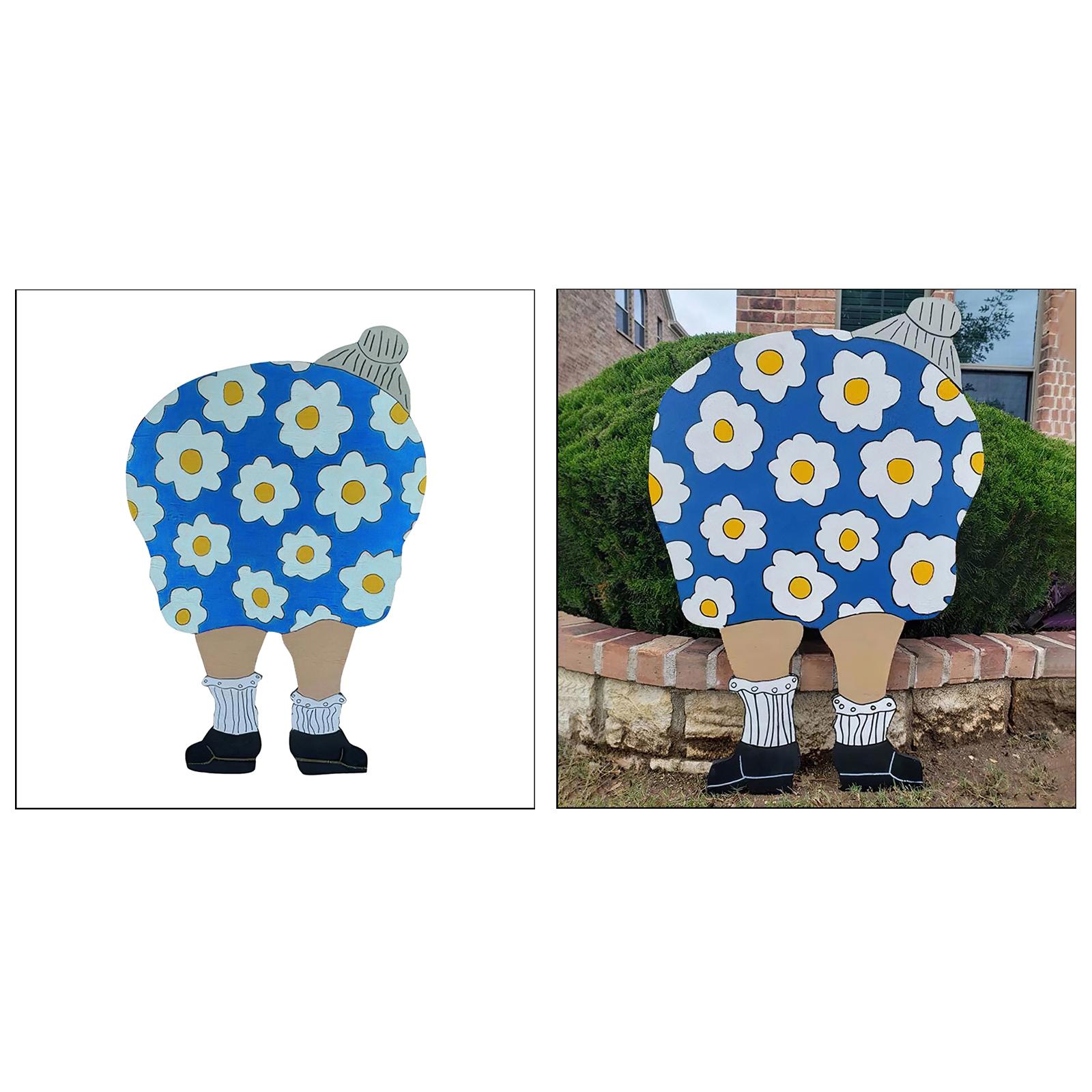 Funny Garden Ornament Silhouette Spring Decoration Housewarming Gift Blue