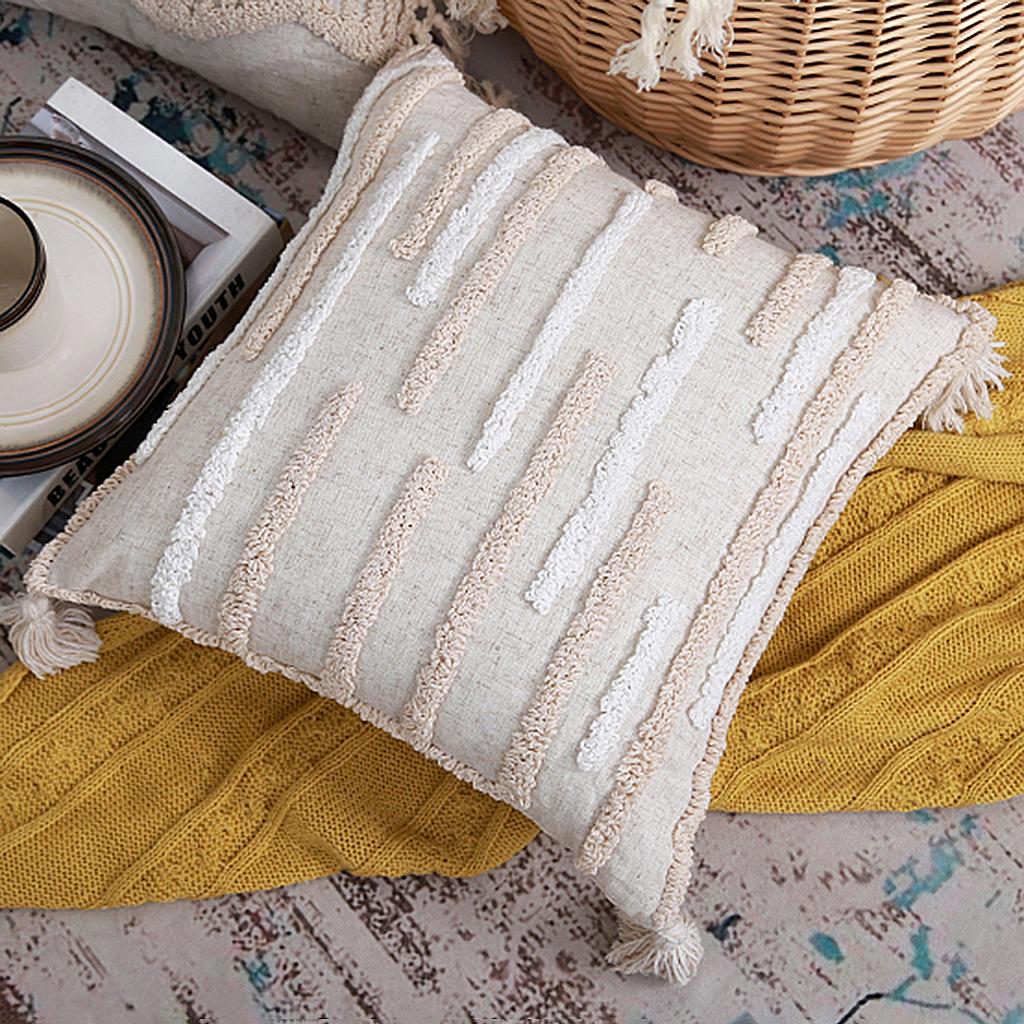 Tufted Pillow Cover Throwpillow Case Bedding Pillowcase Covers 45x45cm C