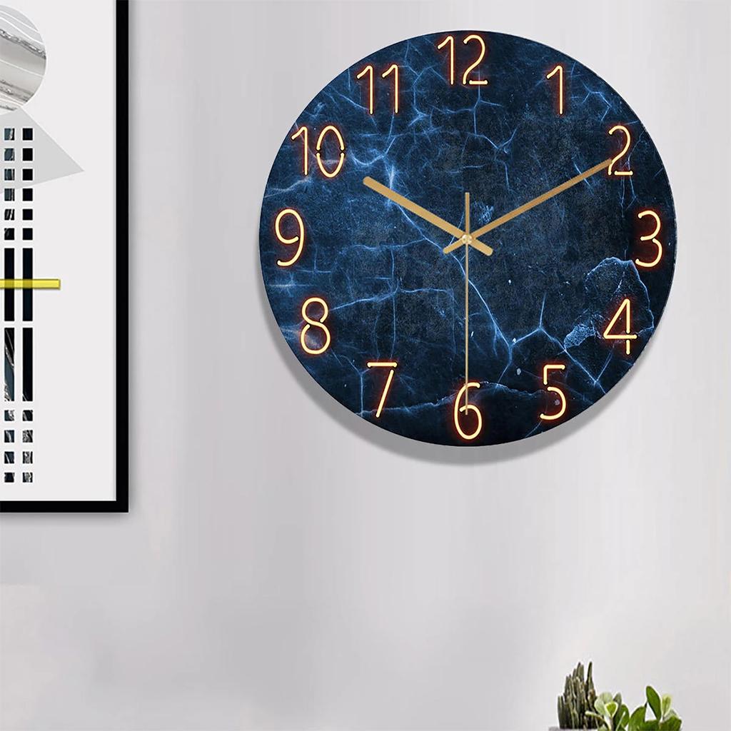 Modern Hanging Wall Clock Silent Non Ticking Quality Quartz Glass Clocks B