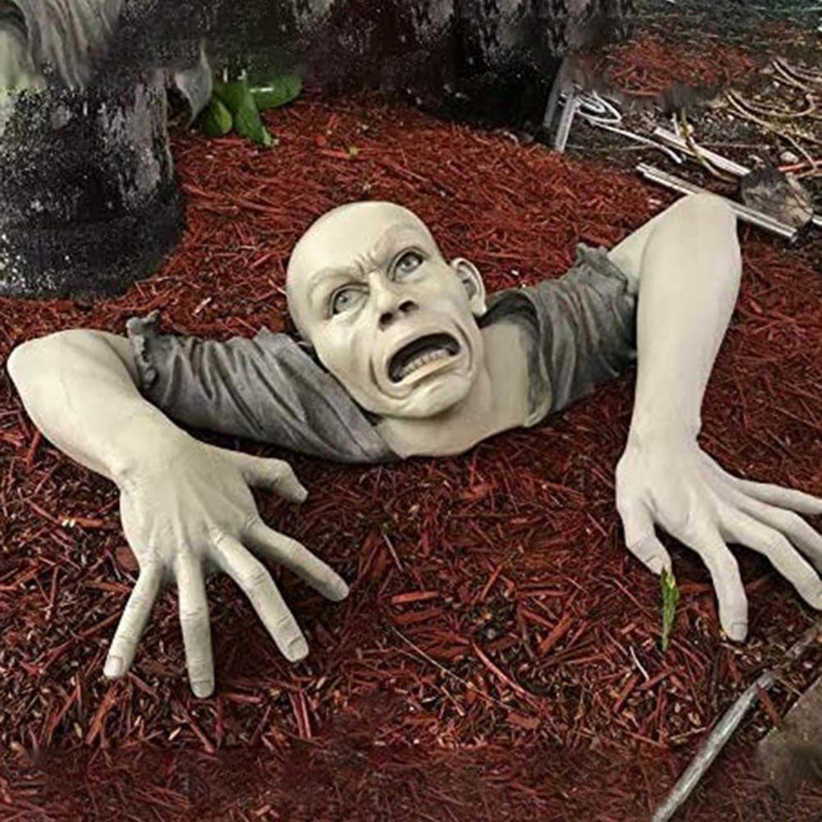 Garden Sculpture Realistic Zombie Scary Statue Halloween Decoration
