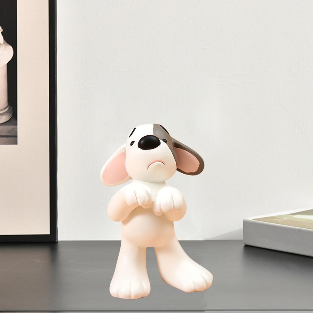 Puppy Figurine Art Sculpture Dog Ornament Living Room Tabletop Artwork C