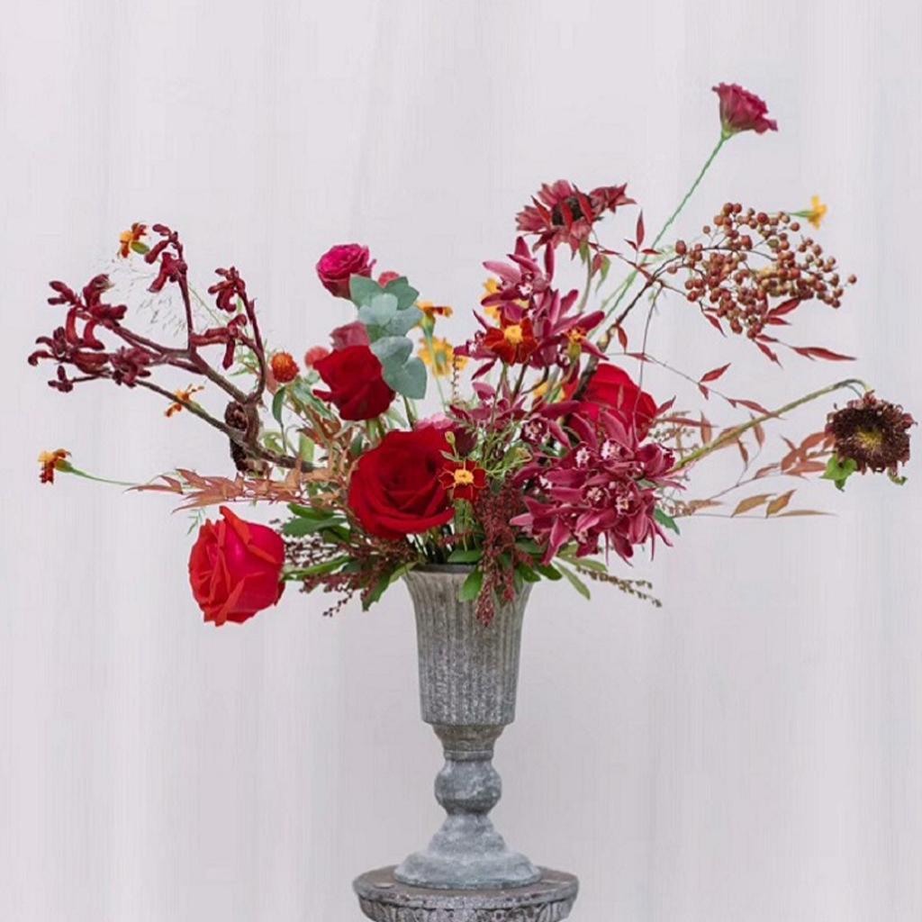 2Pcs Metal Flower Vase Dried Flowers Plants Holder Home Table Centerpiece 
