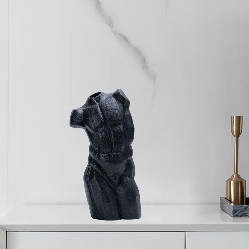 Ceramics Body Vase Home Kitchen Wedding Desktop Flower Arrangement Black