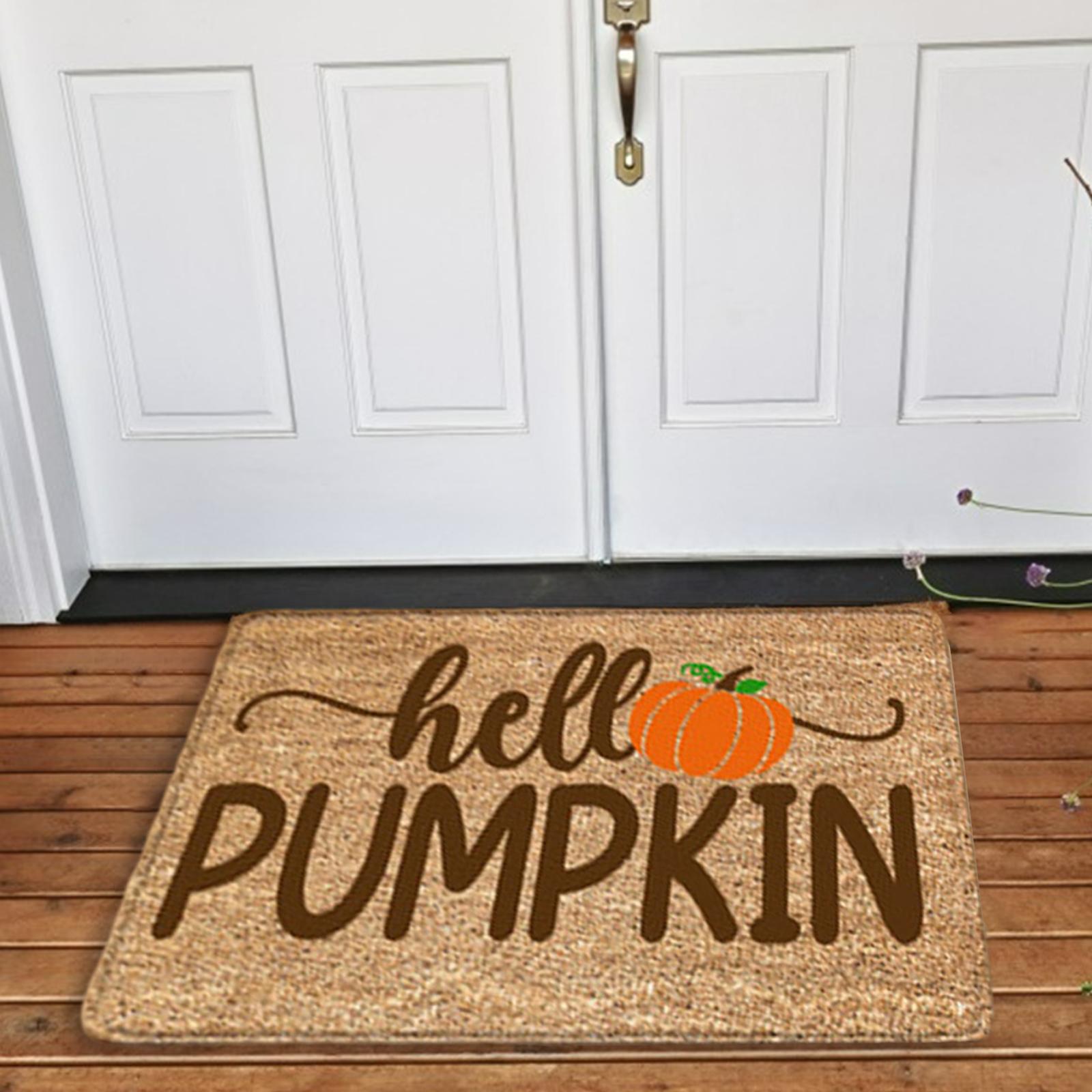 Printed Halloween Doormat Pumpkin Non-Slip Area Area Rug Office Bathroom style 34