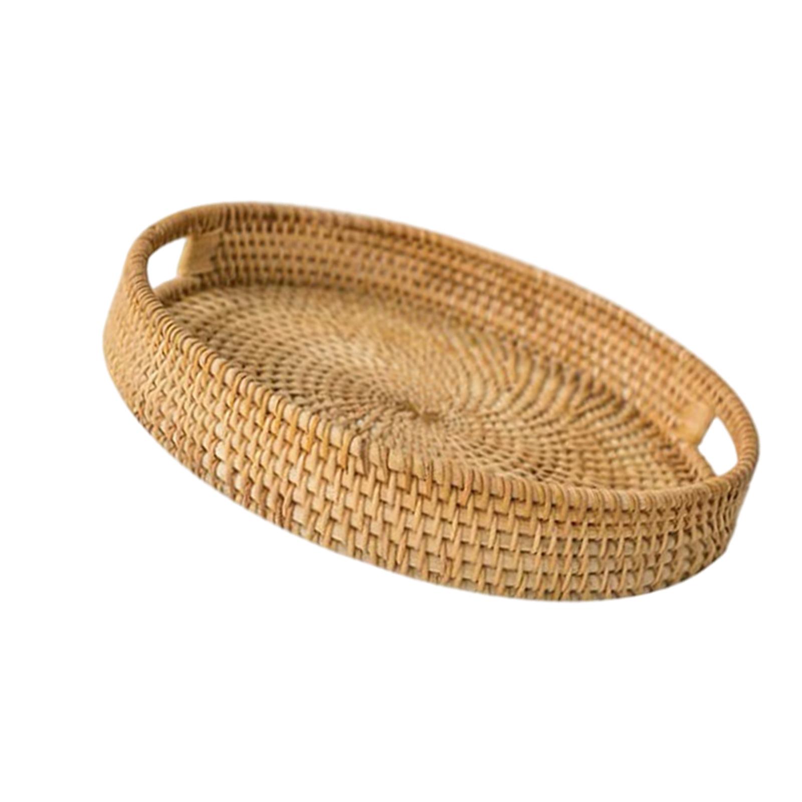 Rattan Storage Tray Round