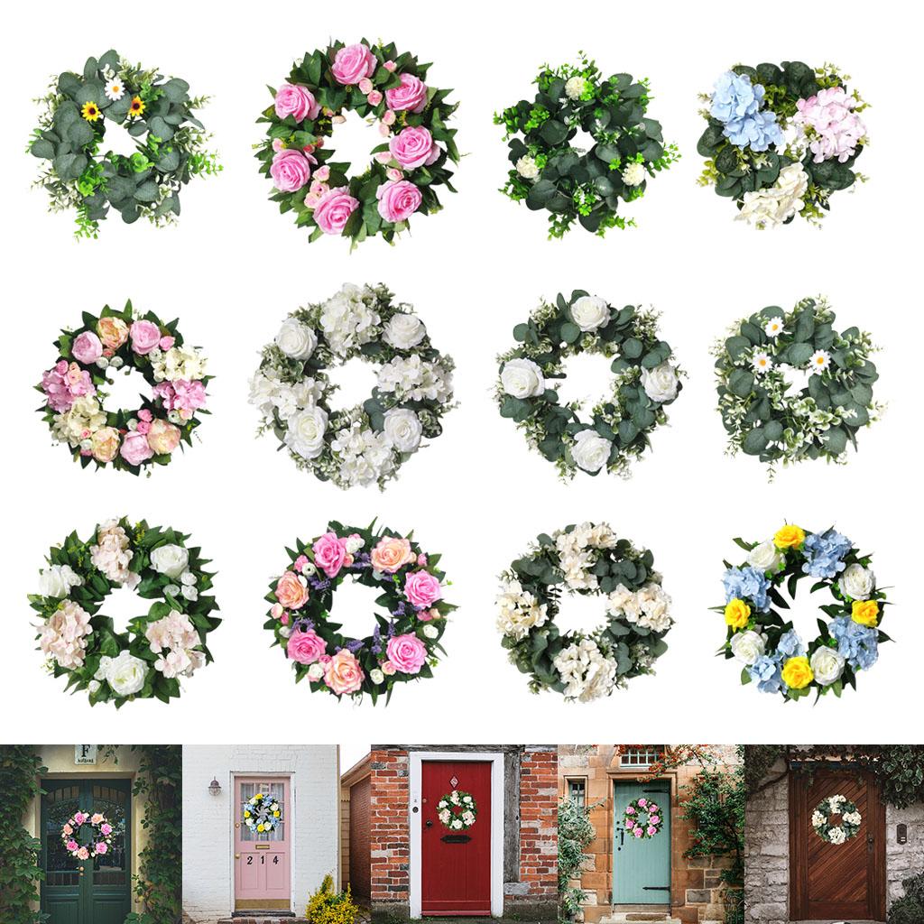 Floral Wreath Round Peony Spring Summer Garlands for Fireplace Porch C