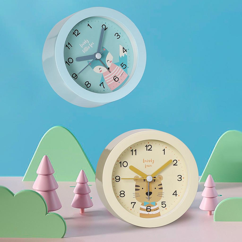 Cute Alarm Clock for Kids Bedside Alarm Clock Travel Alarm Clocks Battery Yellow 