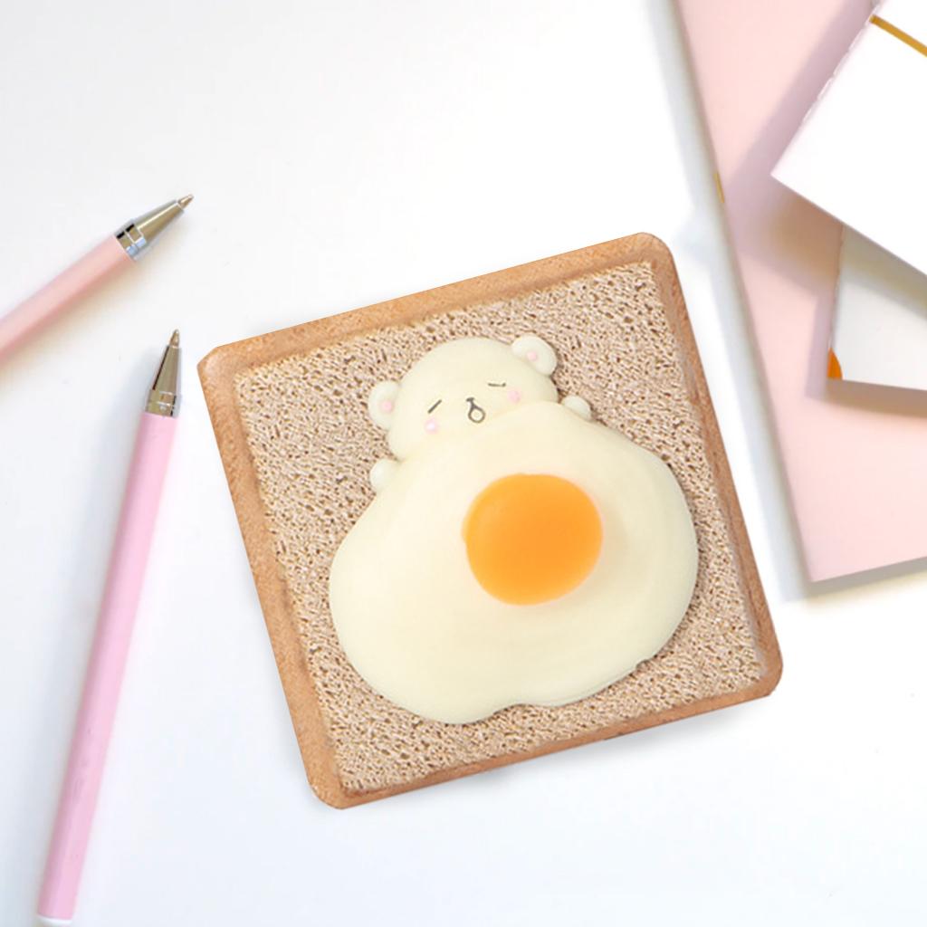 Mini Thin Notebook Cute Soft Bear Omelette Bread Slices Kids Stationery Brown