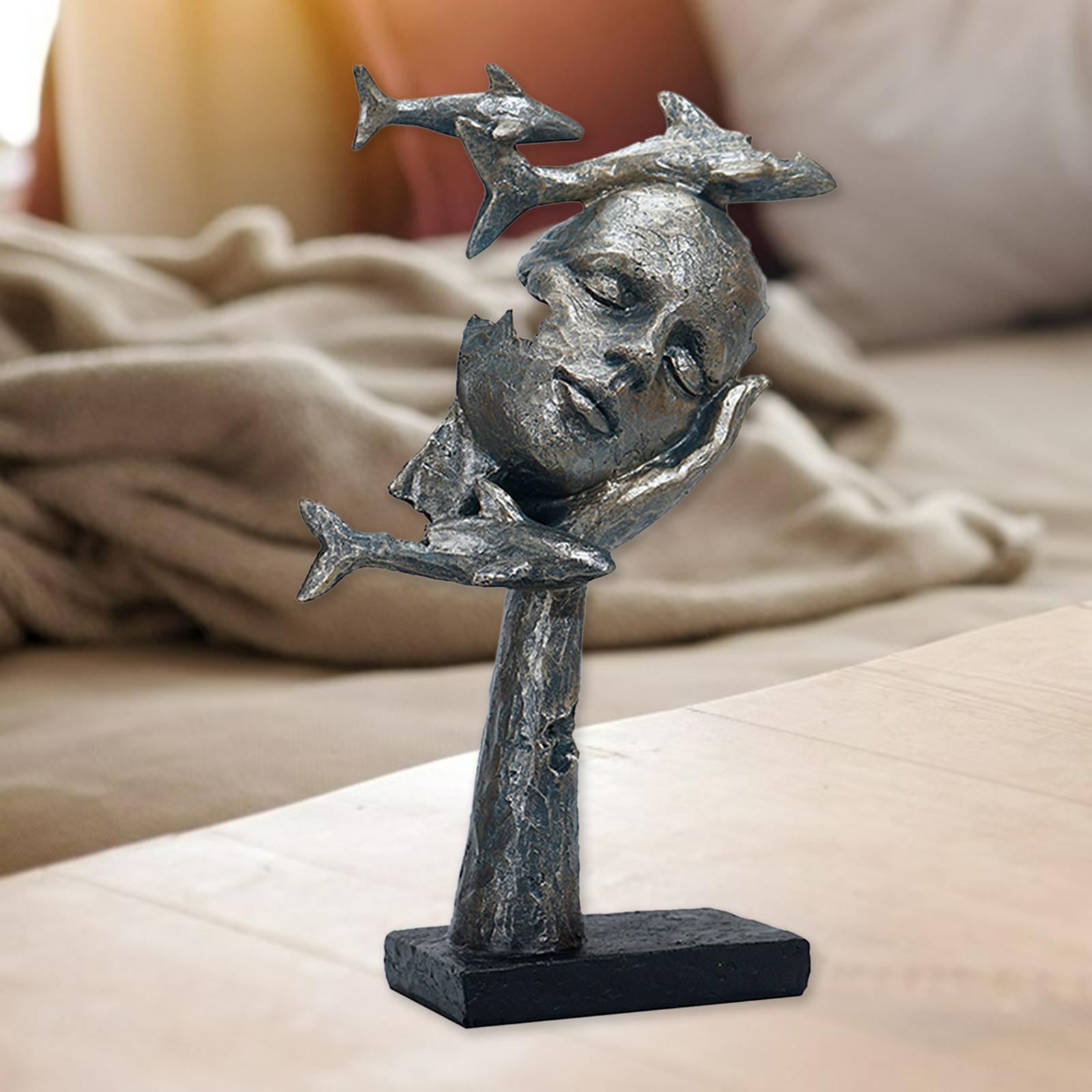 Modern Art Thinker Sculpture Statue Figurine Ornament for Home Desktop Decor